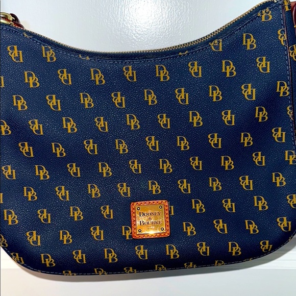 Dooney & Bourke Handbags - Dooney & Bourke Blue and Gold Logo Bag